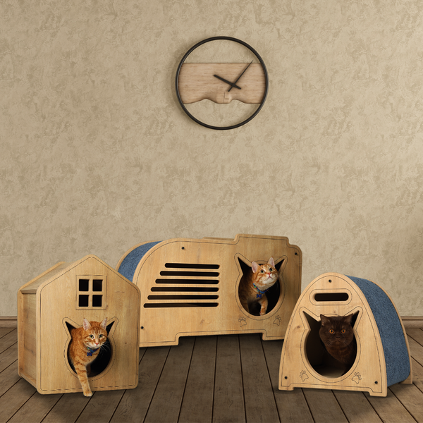 Petguin Indoor Cat house and Cat Scratcher House