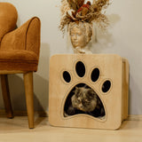 Bella Modern Cat House made from 100% natural materials and is a space saver that incorporates an attractive design.