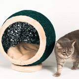 Cats will be happy and sleep better with this cat cave bed. Made of 100% wool, this is a great place for cats to relax and sleep.