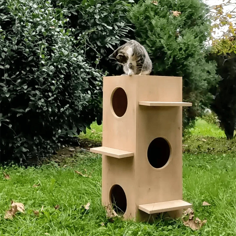 Dexter Modern Cat Tower is a modern, sleek and tall cat tower. This cat tower is perfect for large cats or multiple cats!