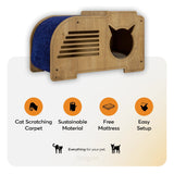 The Lucky Carpet Cat Scratching Post is a unique, handmade cat scratching post that doubles as a cat tree.