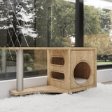 This cat bed end table is perfect for any home, office, or apartment. Its sleek design and chic color will look great in any room, and its sturdy construction will last for years.