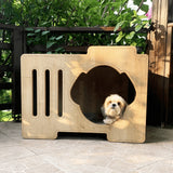 The Ozzy Wooden Dog House is a modern, stylish and sturdy dog house. The house is made of solid wood which makes it durable and long-lasting.