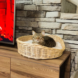 ThisWicker Cat Bed is made of natural wicker and has a luxurious design. It's perfect for your cat to sleep on all day and night, with the softest material.