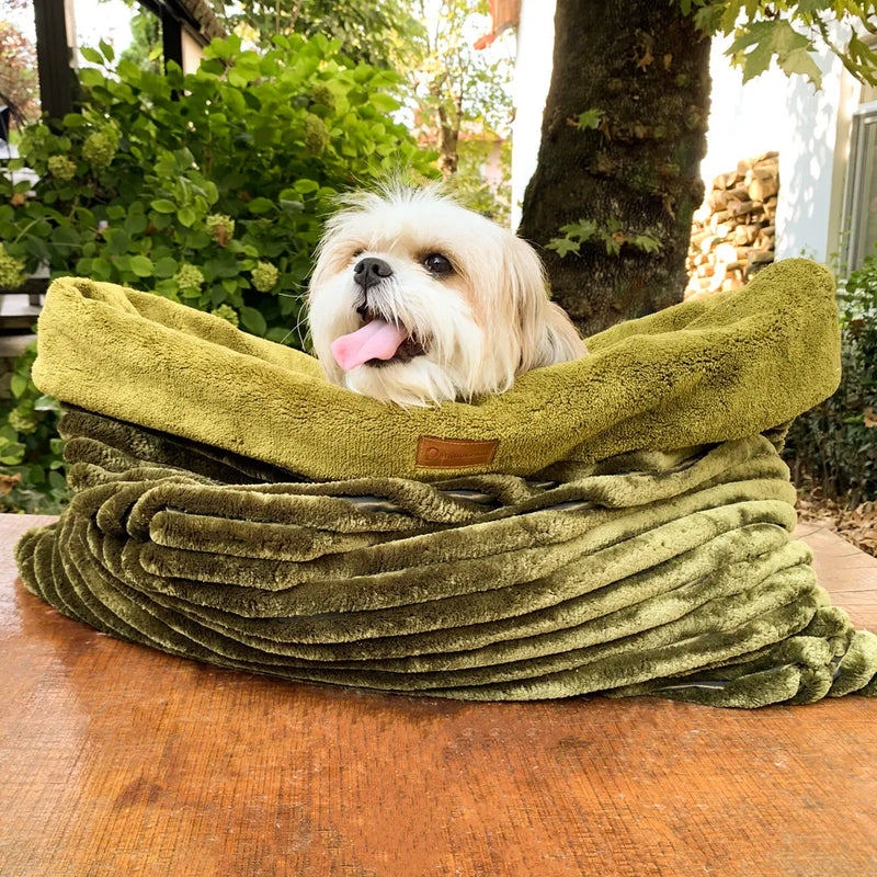 The softest and coziest dog bed you'll ever find for your big dog. This is a one-of-a-kind dog bed with a removable, washable faux velvet cover.