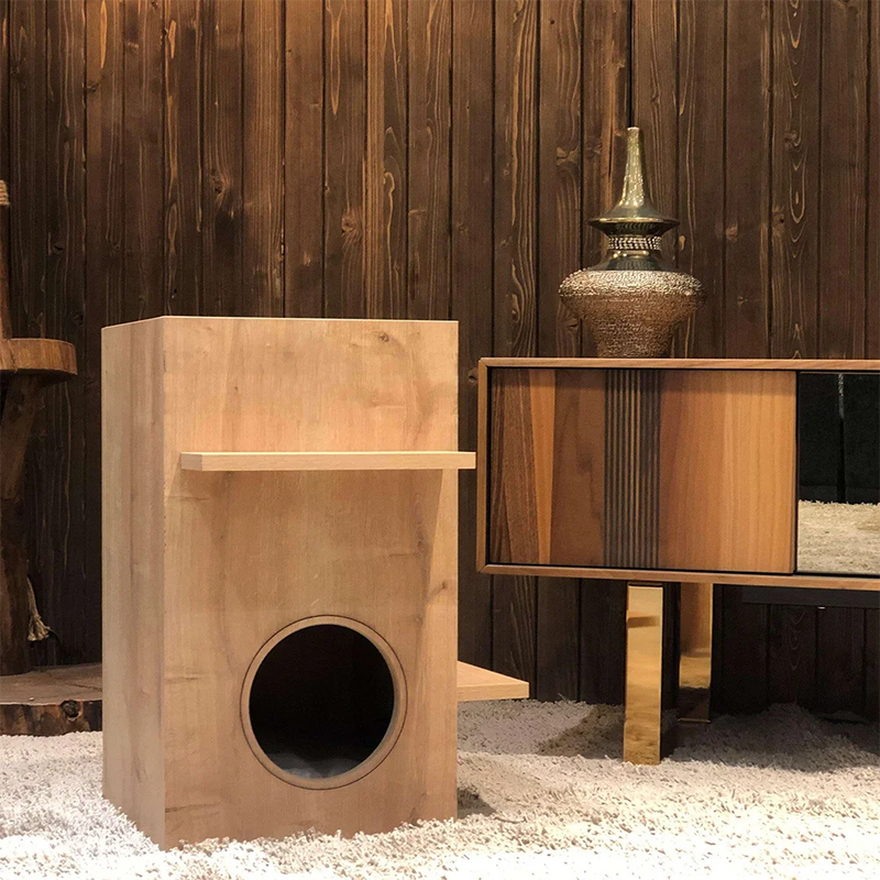 This handmade wooden cat house is the perfect size. It's spacious enough to give your cat room to stretch out but it's still compact.
