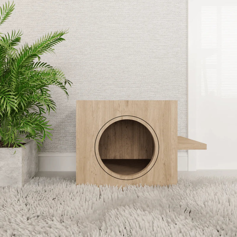 This wooden cat house is made of high quality solid wood. They're carefully handcrafted and meticulously detailed to provide your pet with a beautiful home.