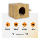 Place the wooden Cat House in a sunny location and you can be assured that your cats will want to spend as much time as possible lounging on their new outside space.