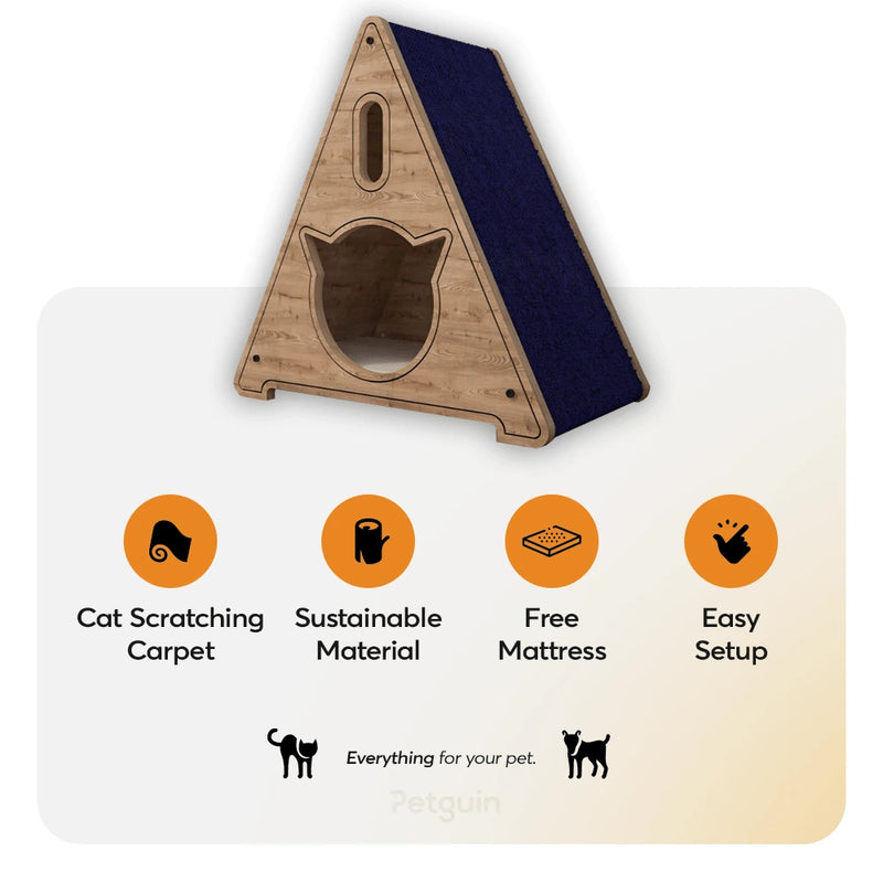 This Stella Cat Teepee is a beautiful, stylish and modern cat house for your cat. This wooden house with a flower design is the perfect accessory for any home.