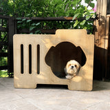 The Ozzy Wooden Dog House is a modern, stylish and sturdy dog house. The house is made of solid wood which makes it durable and long-lasting. 