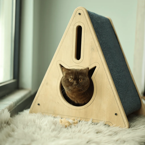 The Stella Cat Teepee is a stylish and functional cat house that comes with a matching flower cat tree.